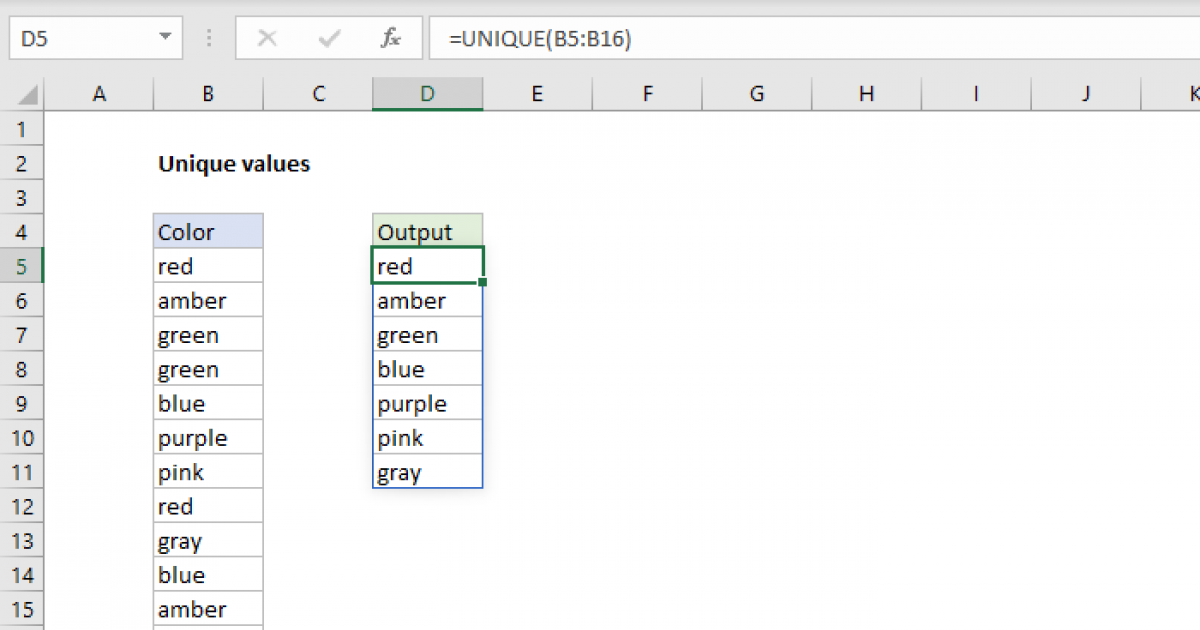 unique-values-excel-formula-exceljet